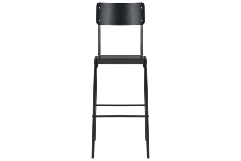 Barstolar 6 st svart massiv plywood stål - Svart - Möbler - Stolar & fåtöljer - Barstol & barpall