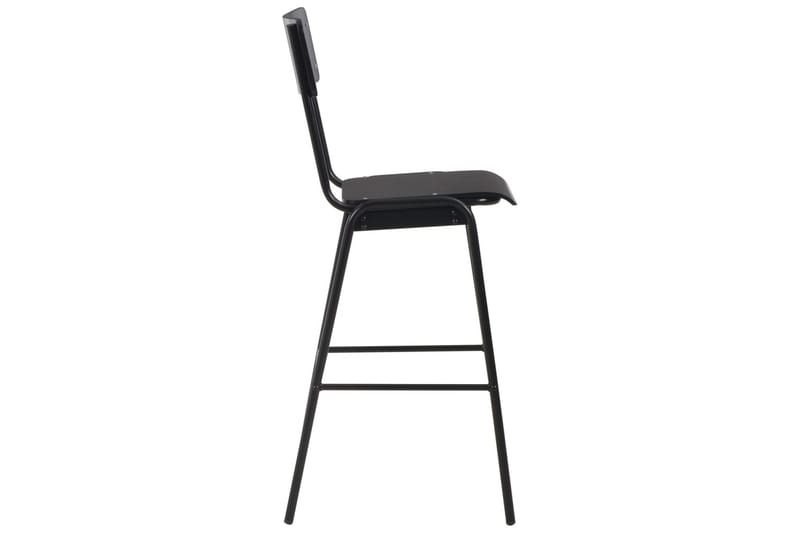 Barstolar 6 st svart massiv plywood stål - Svart - Möbler - Stolar & fåtöljer - Barstol & barpall