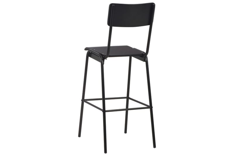 Barstolar 6 st svart massiv plywood stål - Svart - Möbler - Stolar & fåtöljer - Barstol & barpall