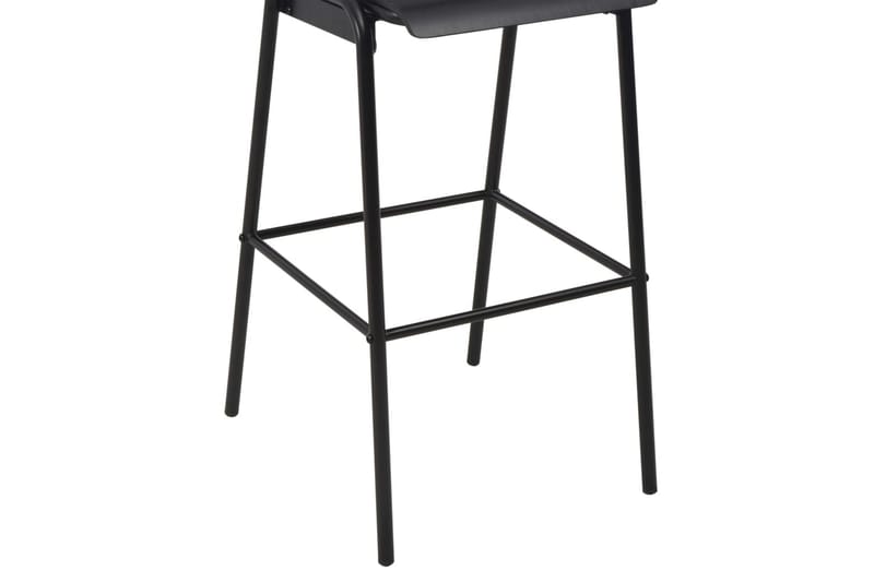 Barstolar 6 st svart massiv plywood stål - Svart - Möbler - Stolar & fåtöljer - Barstol & barpall