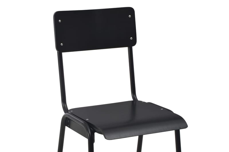 Barstolar 6 st svart massiv plywood stål - Svart - Möbler - Stolar & fåtöljer - Barstol & barpall