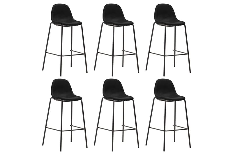 Barstolar 6 st svart tyg - Svart - Möbler - Stolar & fåtöljer - Barstol & barpall