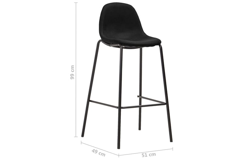 Barstolar 6 st svart tyg - Svart - Möbler - Stolar & fåtöljer - Barstol & barpall
