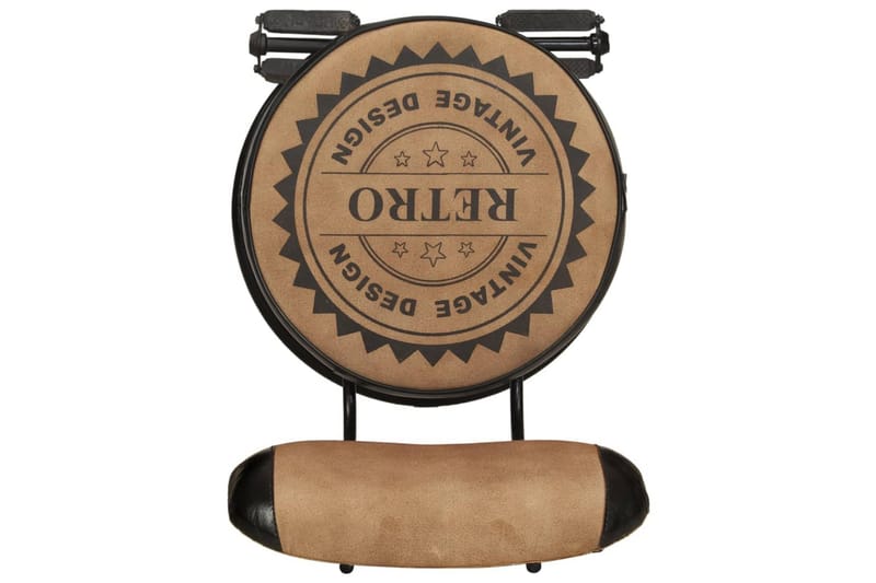 Barstolar med kanvastryck 2 st brun och svart äkta getskinn - Brun - Barstol & barpall