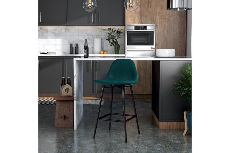 Calvin Barstol Grön/Sammet - Dorel Home - Möbler - Stolar & fåtöljer - Barstol & barpall