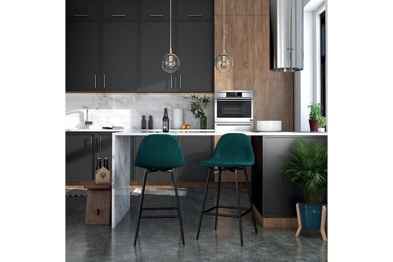 Calvin Barstol Grön/Sammet - Dorel Home - Möbler - Stolar & fåtöljer - Barstol & barpall