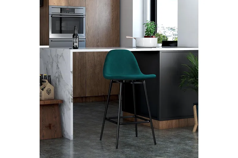 Calvin Barstol Grön/Sammet - Dorel Home - Möbler - Stolar & fåtöljer - Barstol & barpall