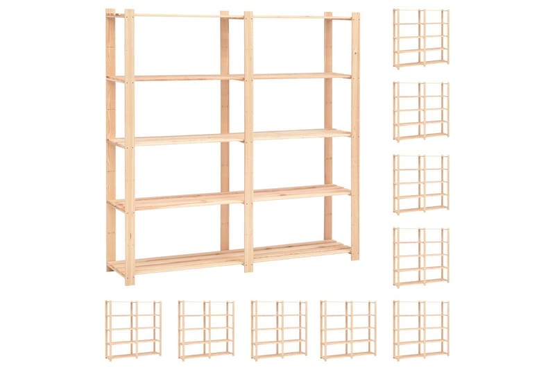 Förvaringshylla 5 hyllor 10 st 170x38x170 cm massiv furu 500 - Beige - Möbler - Stolar & fåtöljer - Barstol & barpall