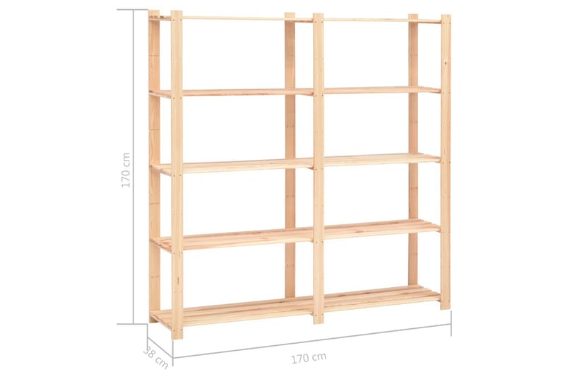 Förvaringshylla 5 hyllor 10 st 170x38x170 cm massiv furu 500 - Beige - Möbler - Stolar & fåtöljer - Barstol & barpall