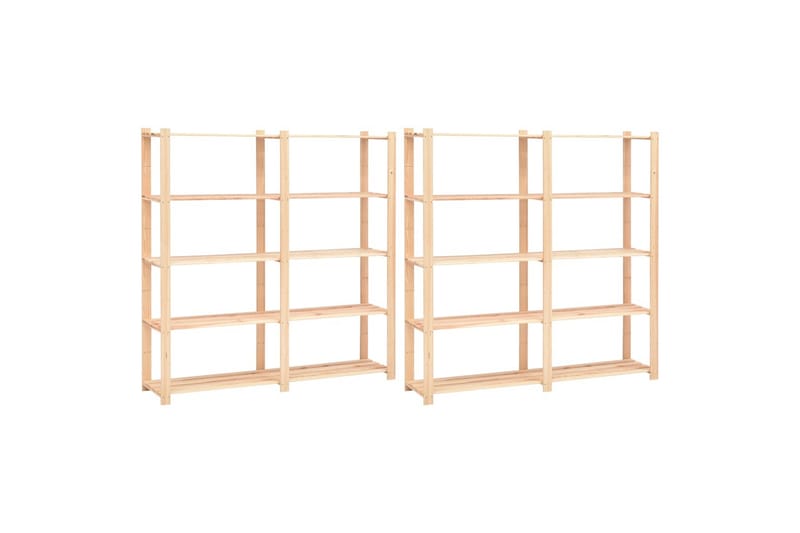 Förvaringshylla 5 hyllor 2 st 170x38x170 cm massiv furu 500 - Beige - Möbler - Stolar & fåtöljer - Barstol & barpall