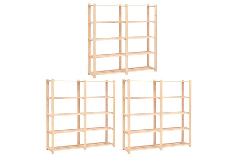 Förvaringshylla 5 hyllor 3 st 170x38x170 cm furu 500 kg - Beige - Möbler - Stolar & fåtöljer - Barstol & barpall