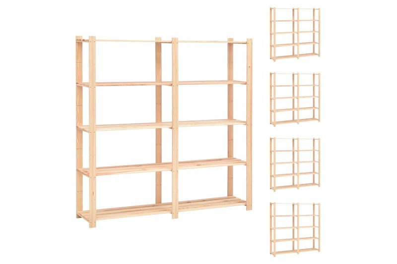 Förvaringshylla 5 hyllor 5 st 170x38x170 cm massiv furu 500 - Beige - Möbler - Stolar & fåtöljer - Barstol & barpall