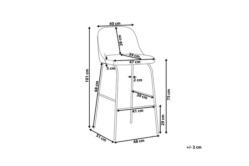 Fontecorniale Barstol 2-pack - Grå - Barstol & barpall