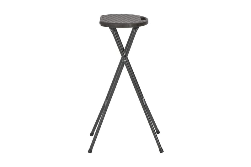 Hopfällbara barstolar 2 st HDPE och stål konstrotting brun - Brun - Möbler - Stolar & fåtöljer - Barstol & barpall