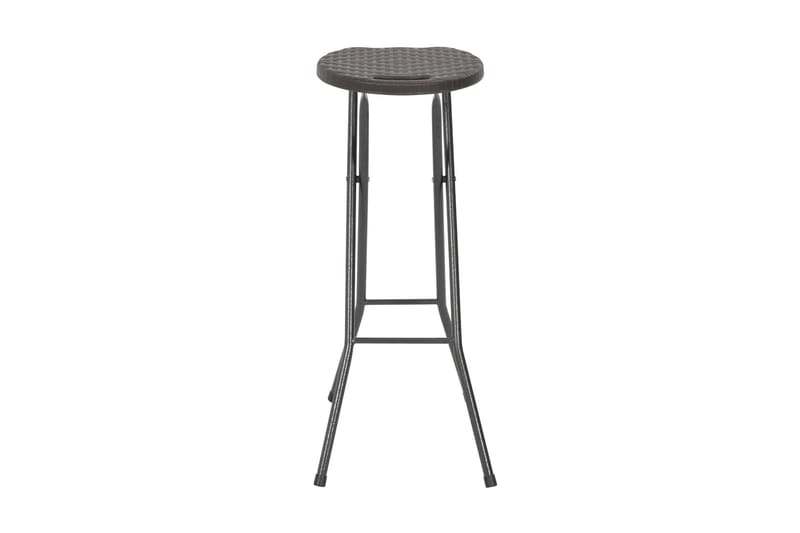 Hopfällbara barstolar 2 st HDPE och stål konstrotting brun - Brun - Möbler - Stolar & fåtöljer - Barstol & barpall