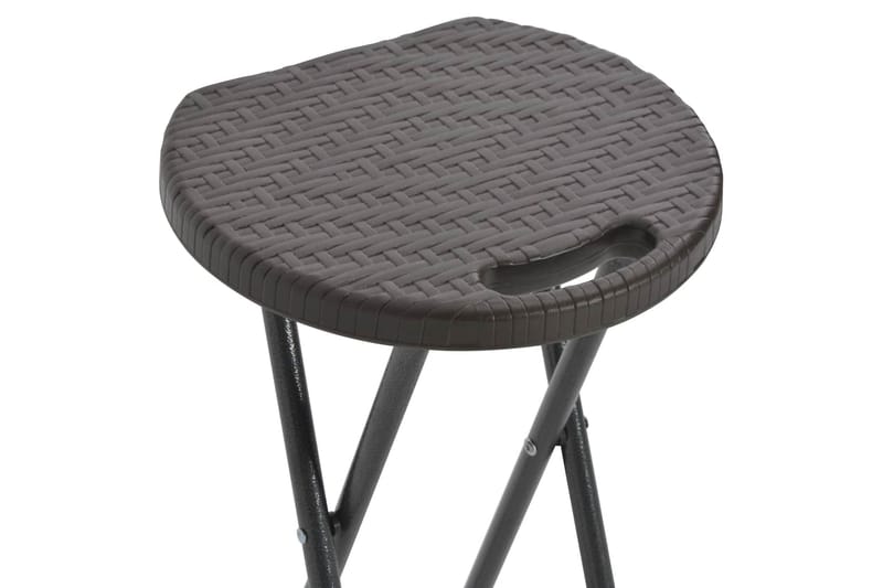 Hopfällbara barstolar 2 st HDPE och stål konstrotting brun - Brun - Möbler - Stolar & fåtöljer - Barstol & barpall