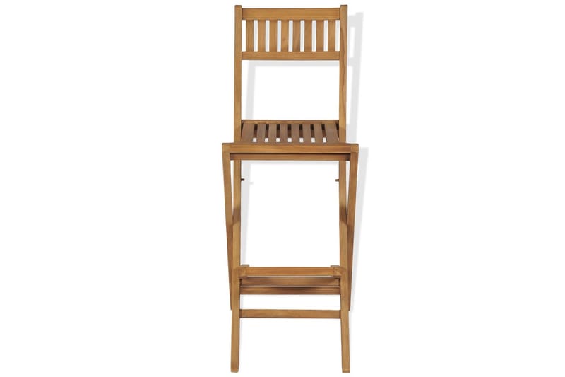 Hopfällbara barstolar 2 st massiv teak - Brun - Möbler - Stolar & fåtöljer - Barstol & barpall