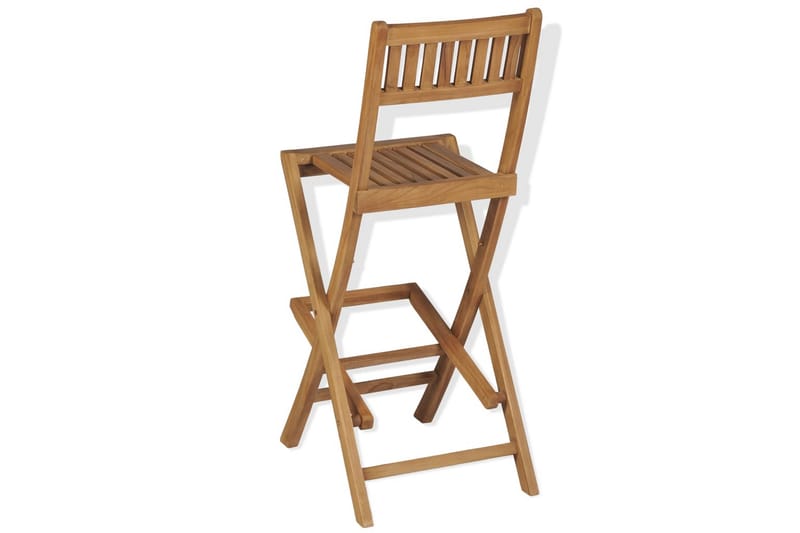 Hopfällbara barstolar 2 st massiv teak - Brun - Möbler - Stolar & fåtöljer - Barstol & barpall
