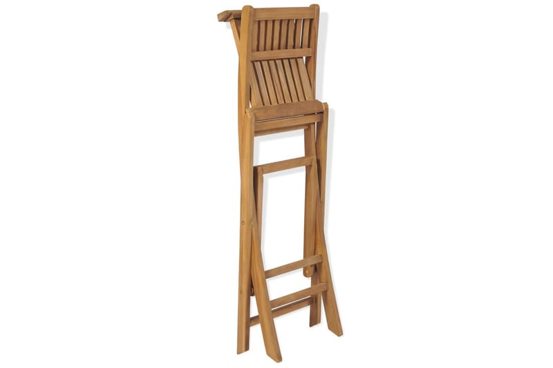 Hopfällbara barstolar 2 st massiv teak - Brun - Möbler - Stolar & fåtöljer - Barstol & barpall