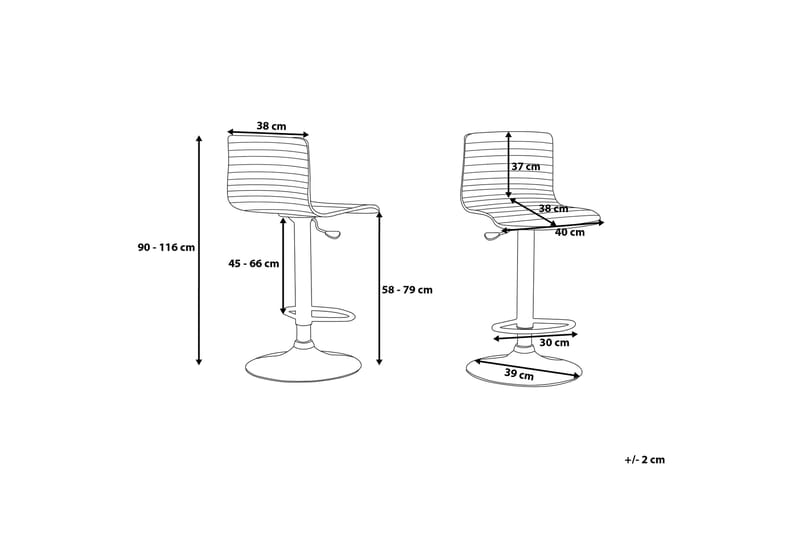 Librandi Barstol 2-Pack - Svart - Barstol & barpall