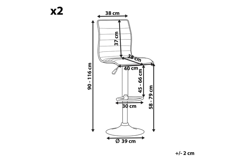 Lucernia Barstol 2-pack - Konstläder/Svart - Möbler - Stolar & fåtöljer - Barstol & barpall