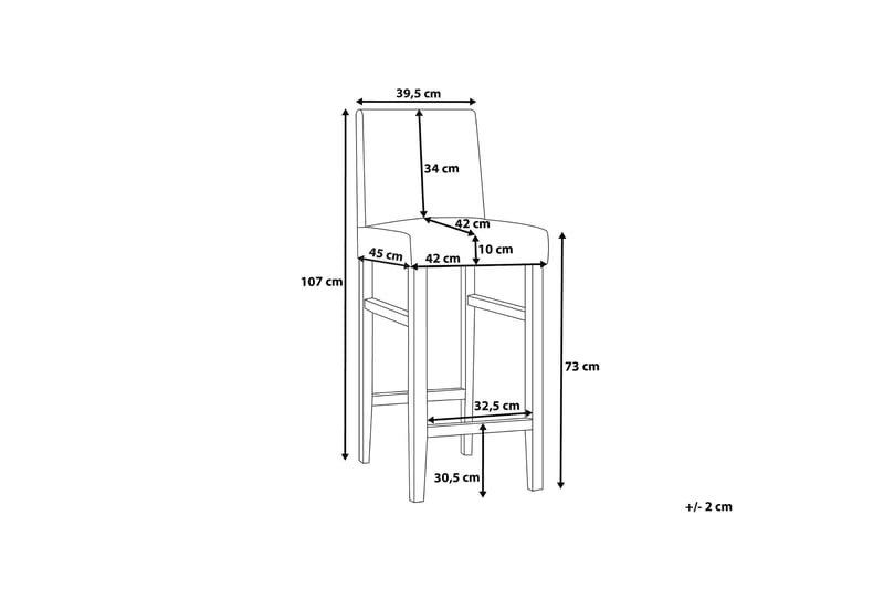 Madison Barstol 45 cm - Vit - Barstol & barpall