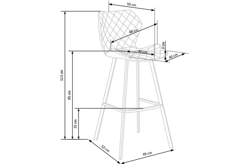 Robles Barstol - Grå/Vit - Möbler - Stolar & fåtöljer - Barstol & barpall