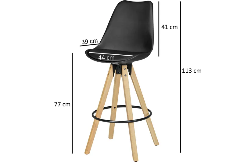 Sarkbank Barstolar 2-pack - Svart/Brun - Möbler - Stolar & fåtöljer - Barstol & barpall