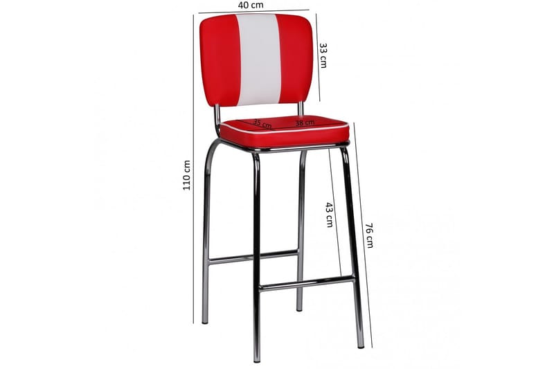 Talwrn Barstol - Röd - Möbler - Stolar & fåtöljer - Barstol & barpall