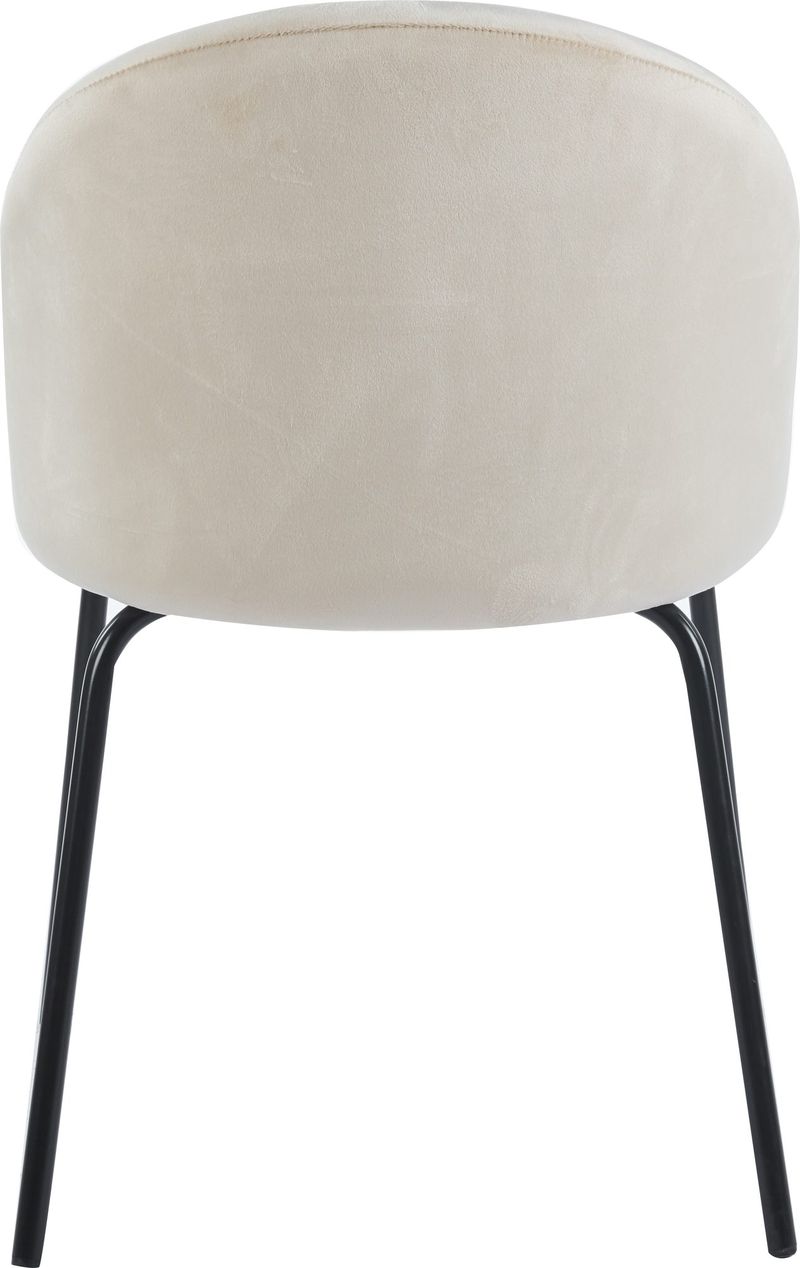 Beige stol i sammet med svarta ben - Astrid - Beige - Möbler - Stolar & fåtöljer - Matstol & köksstol