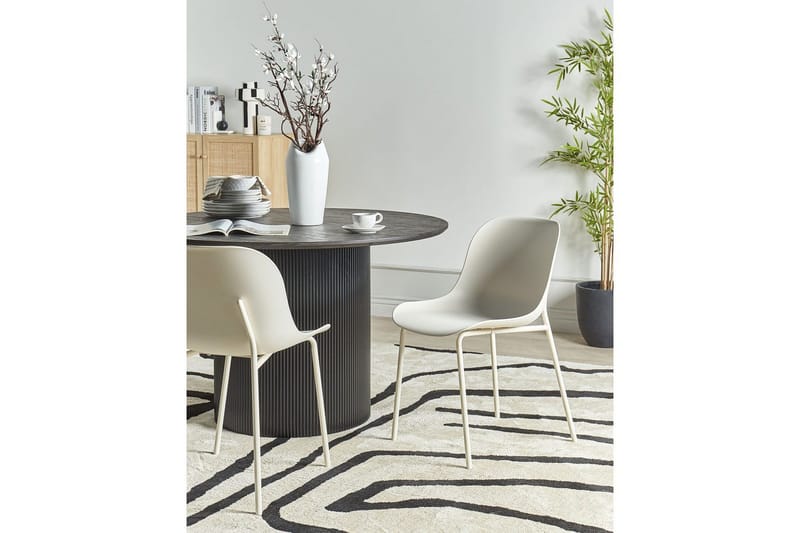 Beloit Matstol i Plast med Metallben - Beige - Möbler - Stolar & fåtöljer - Matstol & köksstol