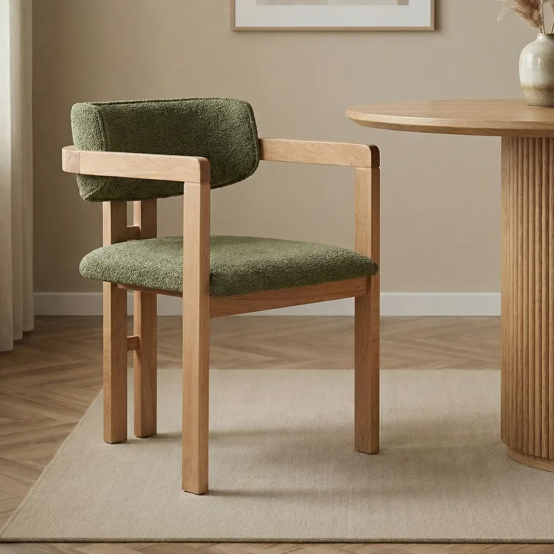 Bonavista Stol - grön och ek - Möbler - Stolar & fåtöljer - Matstol & köksstol