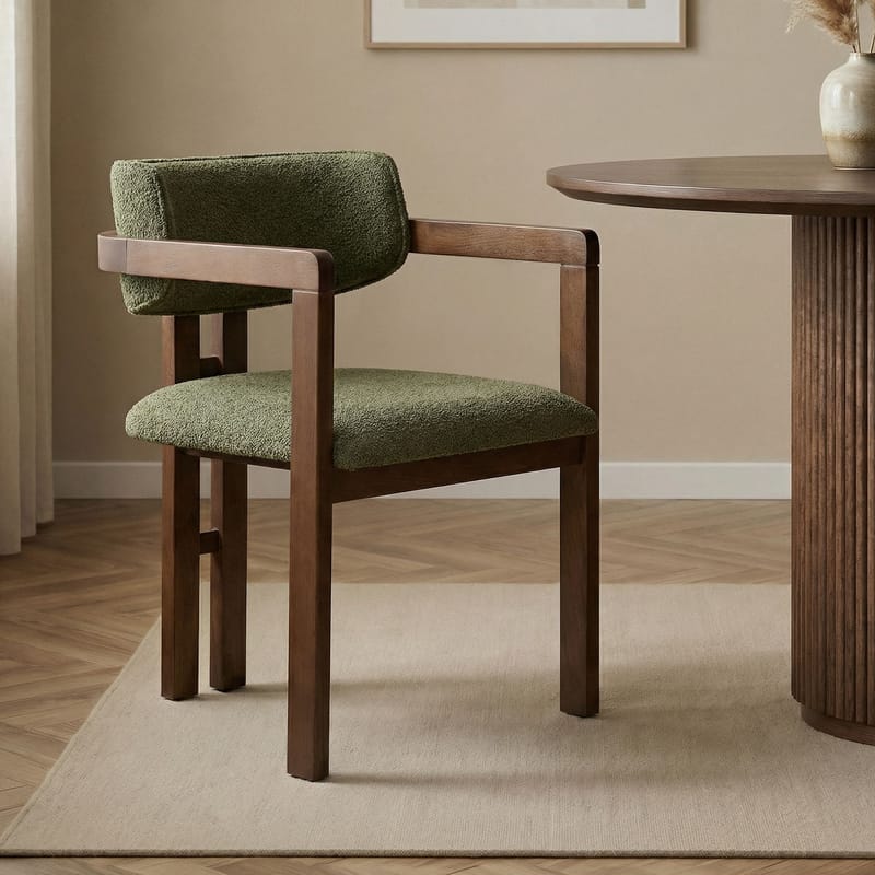 Bonavista Stol - grön och mörk valnöt - Möbler - Stolar & fåtöljer - Matstol & köksstol