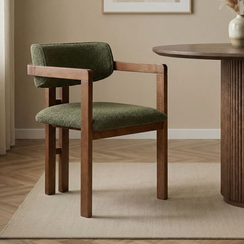 Bonavista Stol - grön och valnöt - Möbler - Stolar & fåtöljer - Matstol & köksstol