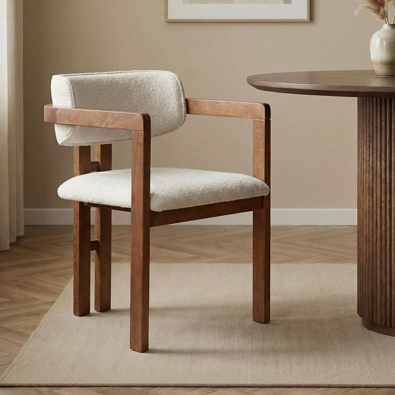 Bonavista Stol - vit och valnöt - Möbler - Stolar & fåtöljer - Matstol & köksstol