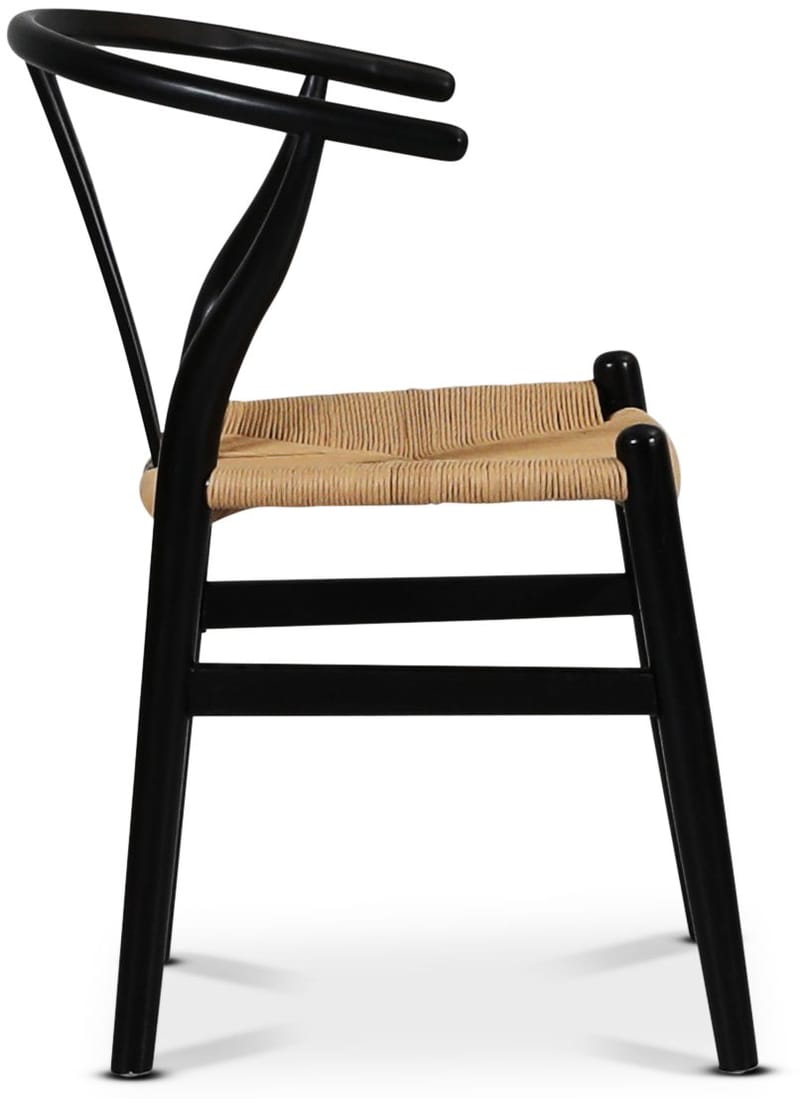 Brandon karmstol - Svart med repsits, Svart