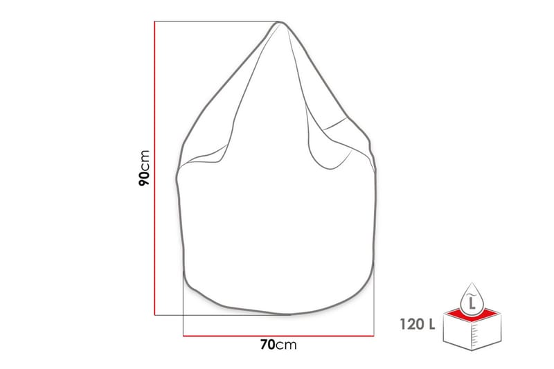 Buzzie Sittsäck 70 cm - Grå - Möbler - Stolar & fåtöljer - Sittsäck & sackosäck