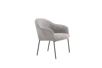 Catania Modern Rund Fåtölj i Boucle med Metallben - Grå - Möbler - Stolar & fåtöljer - F åtölj