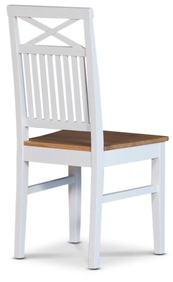 Dalarös matstol med eksits och kryss i rygg - Vit / Oljad ek - Vit/Oljad ek - Möbler - Stolar & fåtöljer - Matstol & köksstol