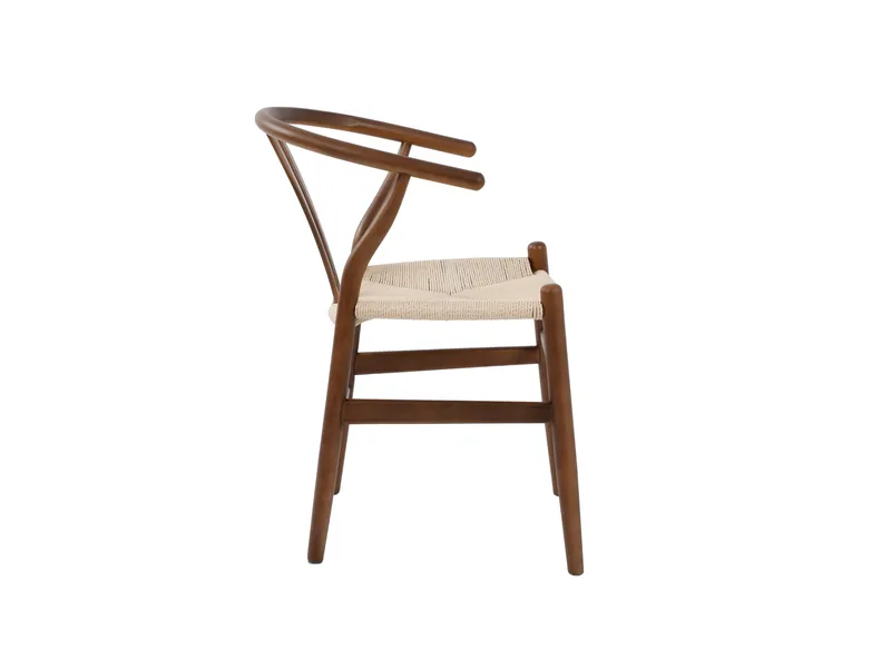 Dastoori Karmstol Matstol med Armstöd i Bokträ med Valnötsutseende med flätad sits - Ljusbeige - Möbler - Stolar & fåtöljer - Matstol & köksstol