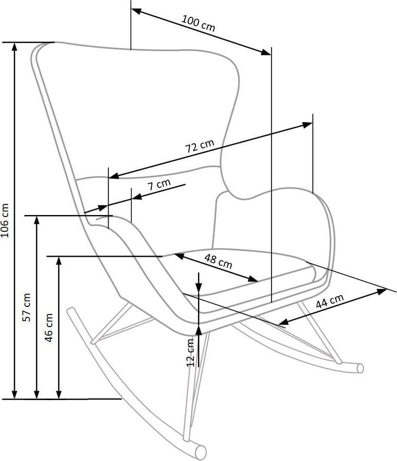 Doro gungstol - Gräddvit/svart - Gräddvit/svart - Möbler - Stolar & fåtöljer - Gungstol