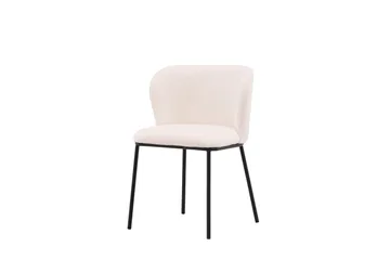 Edina Matstol i Bouclé med Metallben - Offwhite - Möbler - Stolar & fåtöljer - Matstol & köksstol