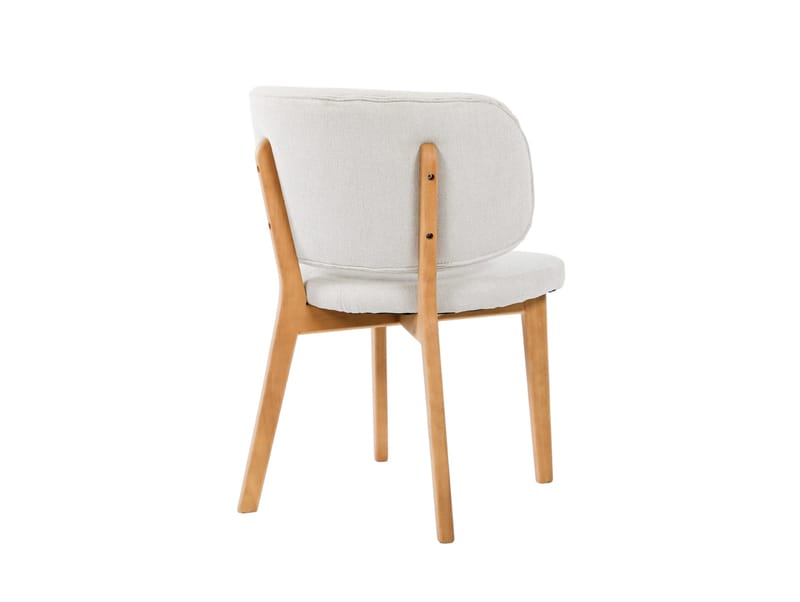 Eira Matstol och Köksstol i Trä med Ekutseende med Rundad Rygg och Tygsits - Beige - Möbler - Stolar & fåtöljer - Matstol & köksstol