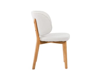 Eira Matstol och Köksstol i Trä med Ekutseende med Rundad Rygg och Tygsits - Beige - Möbler - Stolar & fåtöljer - Matstol & köksstol