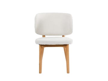 Eira Matstol och Köksstol i Trä med Ekutseende med Rundad Rygg och Tygsits - Beige - Möbler - Stolar & fåtöljer - Matstol & köksstol