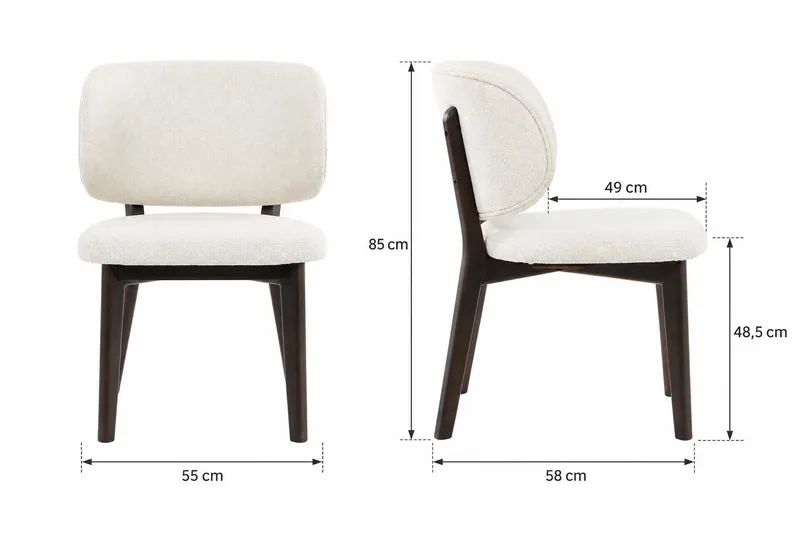 Eira Matstol och Köksstol i Trä med Rökt Ekutseende med Rundad Rygg och Tygsits - Beige - Möbler - Stolar & fåtöljer - Matstol & köksstol