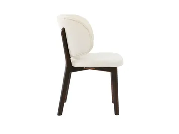 Eira Matstol och Köksstol i Trä med Rökt Ekutseende med Rundad Rygg och Tygsits - Beige - Möbler - Stolar & fåtöljer - Matstol & köksstol