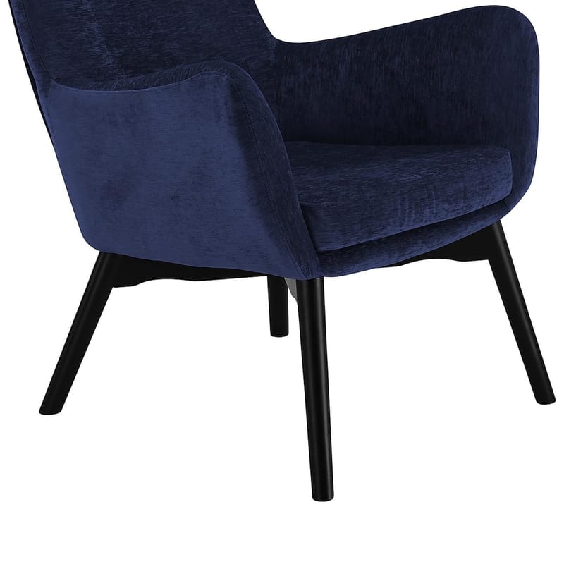 Elegant textilfåtölj med hög rygg | Mörkblå | Kim - Möbler - Stolar & fåtöljer - Fåtölj
