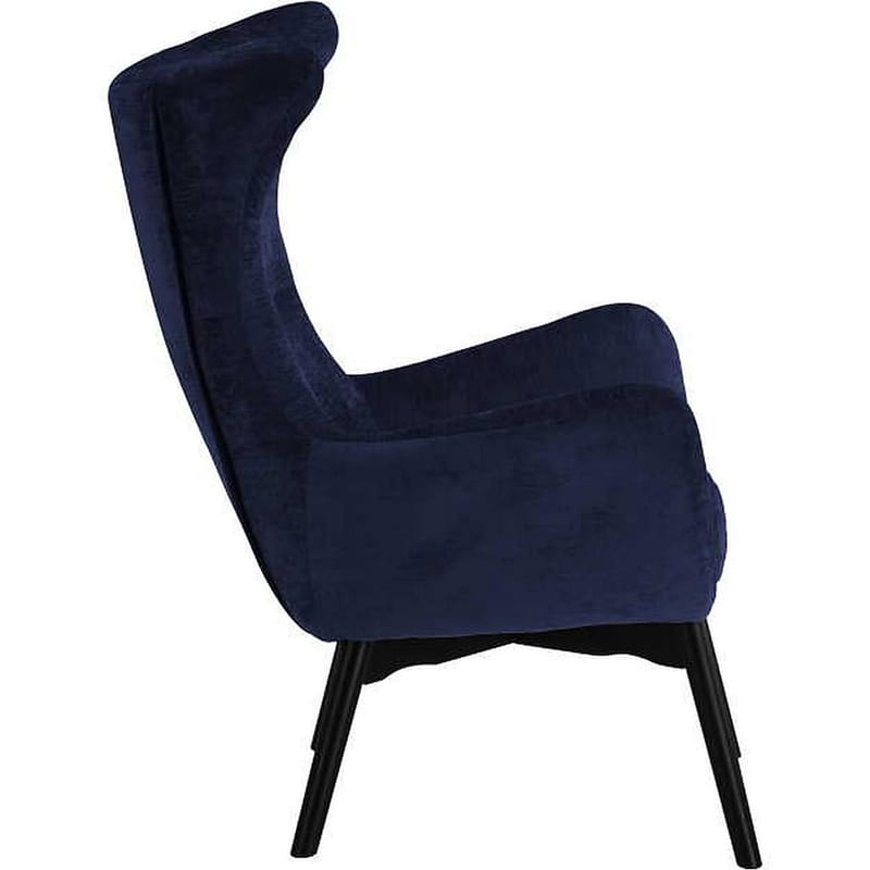 Elegant textilfåtölj med hög rygg | Mörkblå | Kim - Möbler - Stolar & fåtöljer - Fåtölj
