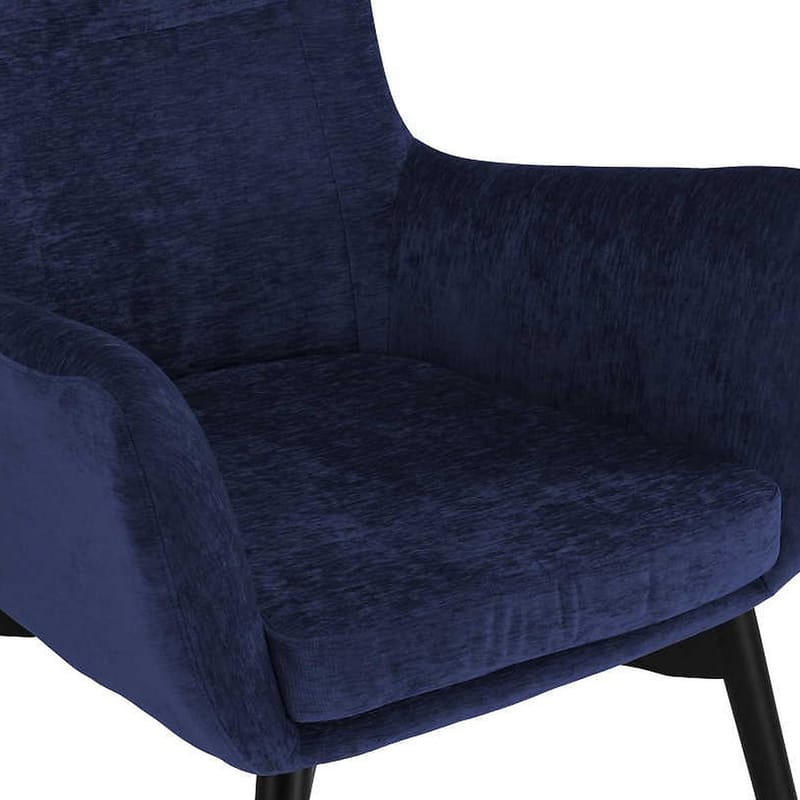 Elegant textilfåtölj med hög rygg | Mörkblå | Kim - Möbler - Stolar & fåtöljer - Fåtölj